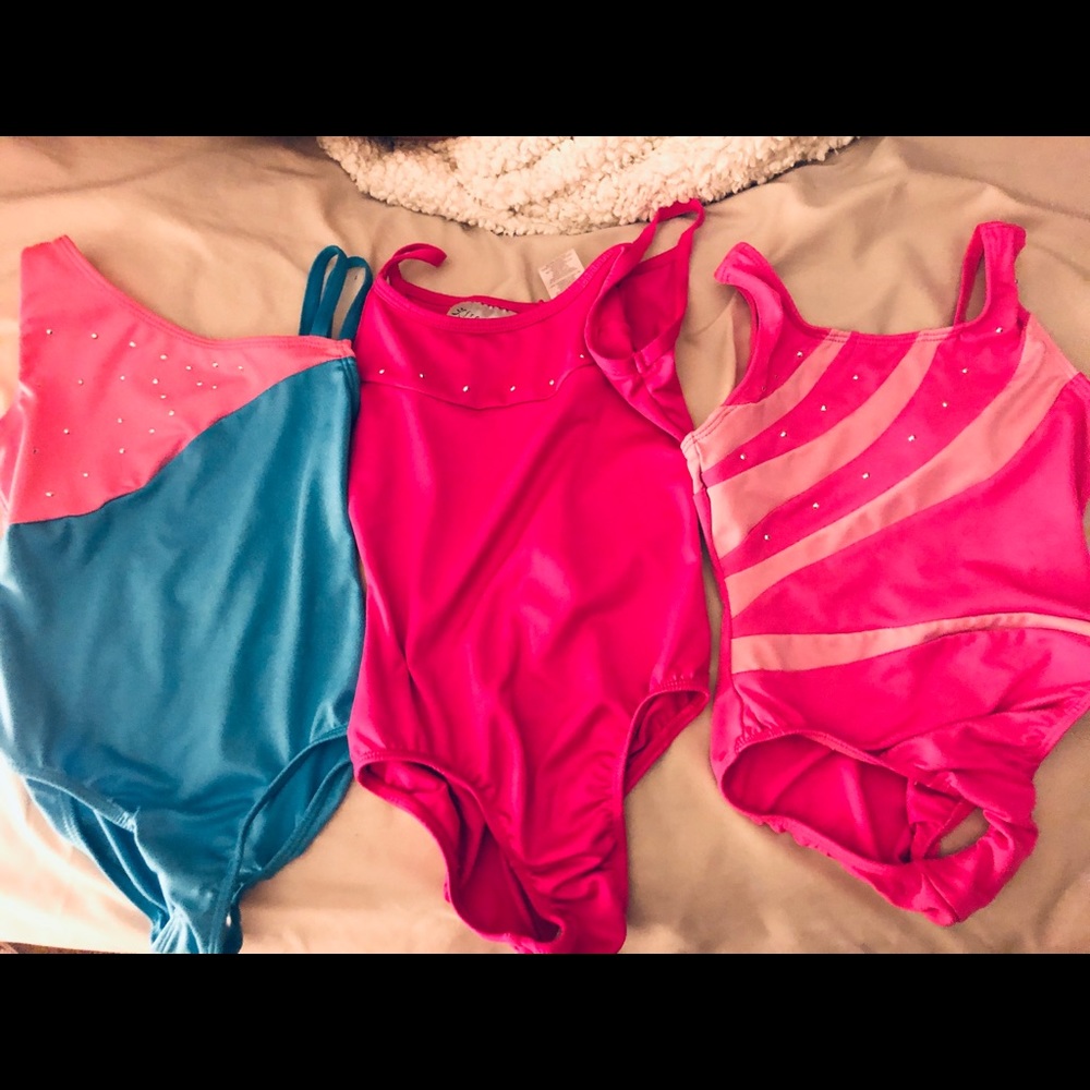 Little girls gymnastics leotard bundle